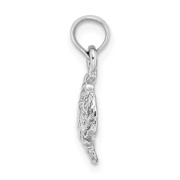 14K White Gold 2-D Blue Crab Charm - Picture 2 of 4